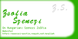 zsofia szenczi business card